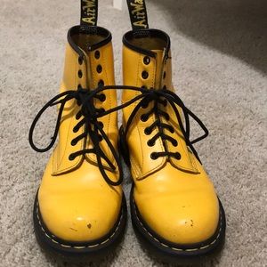 Woman’s size 9, Dr. Matrens, Mustard Yellow, light toe scuffs